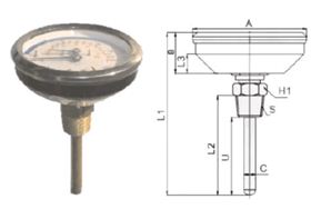 軸向型水高計的結(jié)構(gòu)圖 軸向型水高計的結(jié)構(gòu)圖